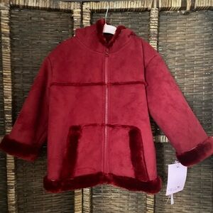 New with Tags Red Faux Suede Toddler Jacket  Size 3